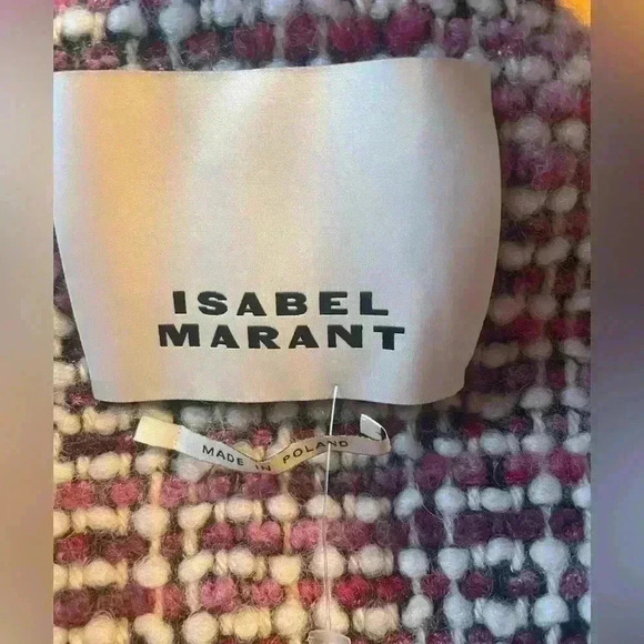 NEW Isabel Marant Penia Tweed Pink Black Blazer Jacket Size 34 French US 2 - Picture 12 of 16